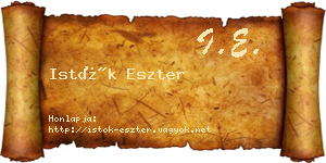 Istók Eszter névjegykártya